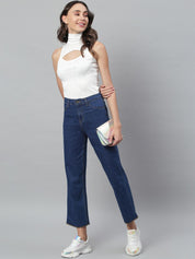 Kotty Women Blue Flared High-Rise Clean Look Jeans