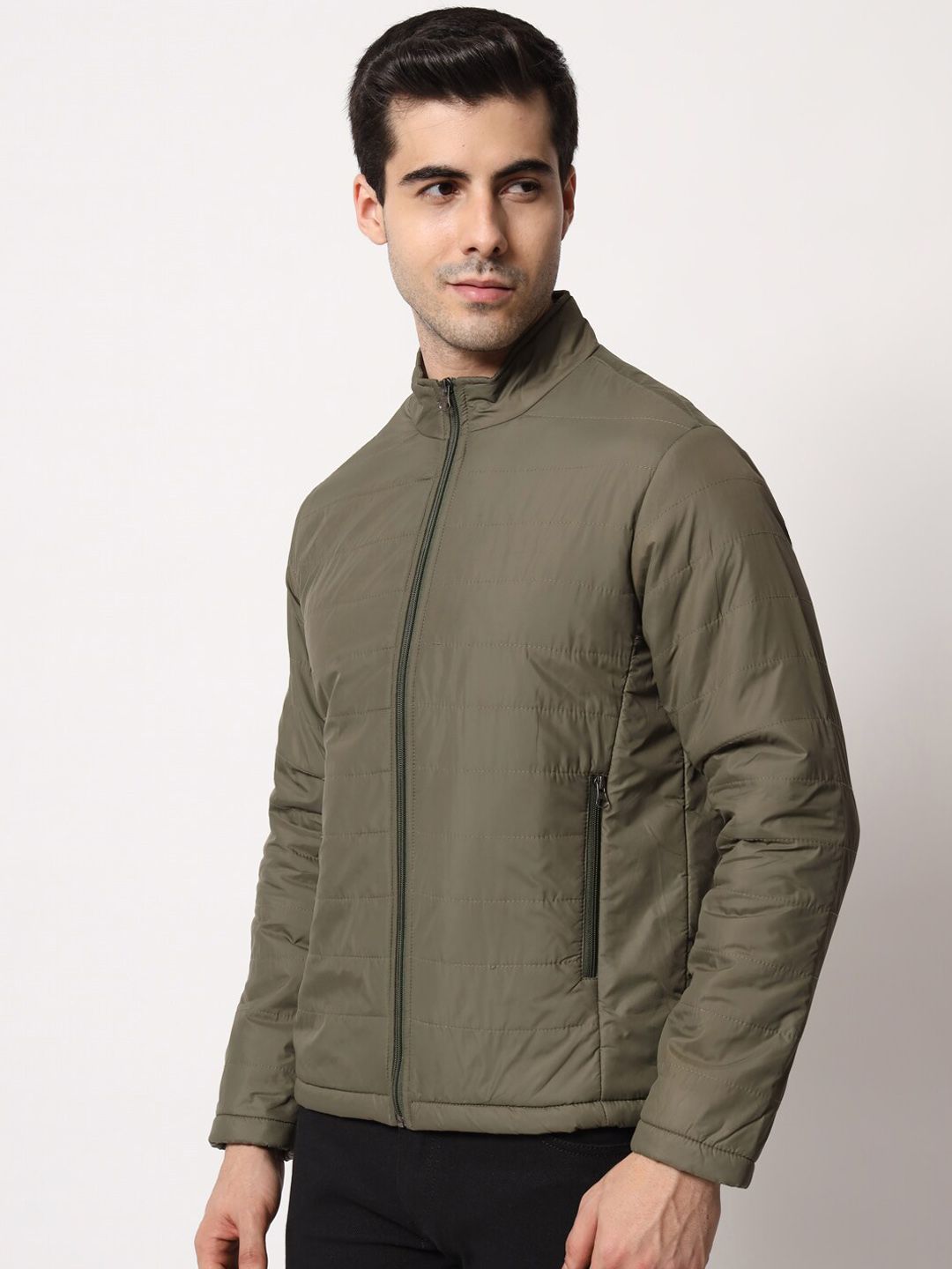 Kotty Men Olive Green Outdoor Padded Jacket