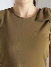 Kotty Women Tie-Up Neck Bow Detail Fit & Flare Dress