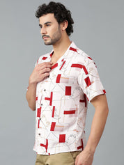 Kotty Men Cuban Collar Conversational Printed Casual Shirt
