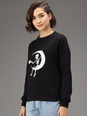 Kotty Women Black Printed Sweatshirt