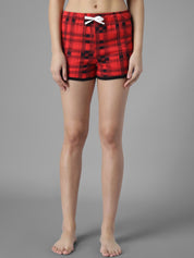 Kotty Women Red & Black Printed Night suit