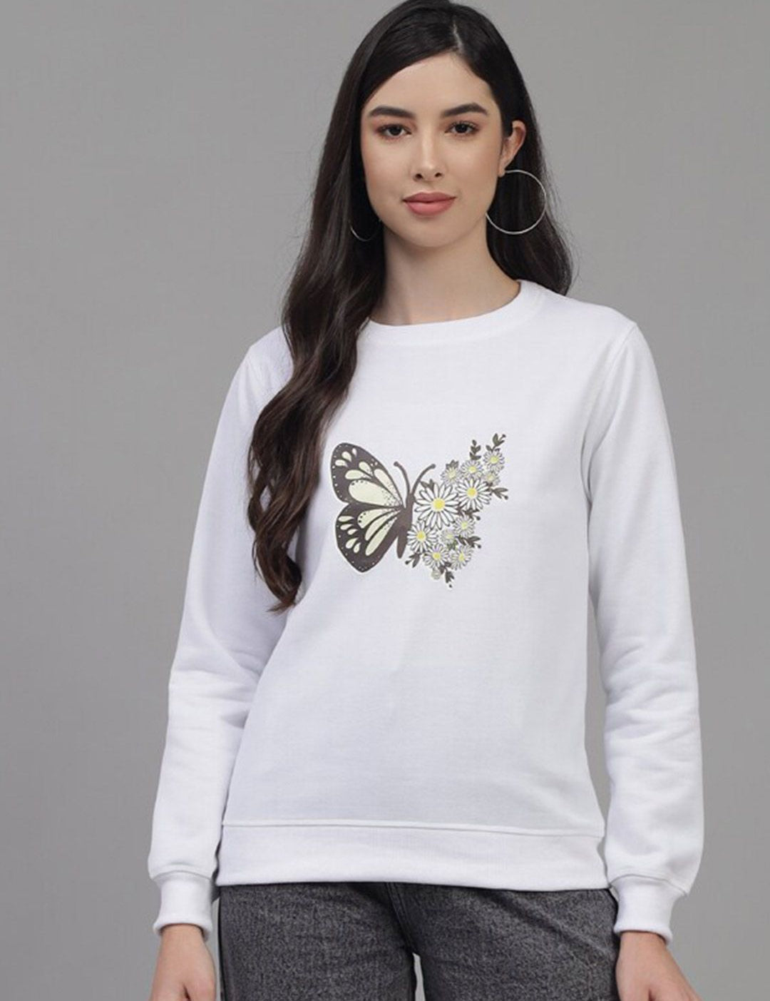 Kotty Women White Printed Sweatshirt