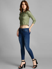 Kotty Women Blue Skinny Fit High-Rise Clean Look Jeans