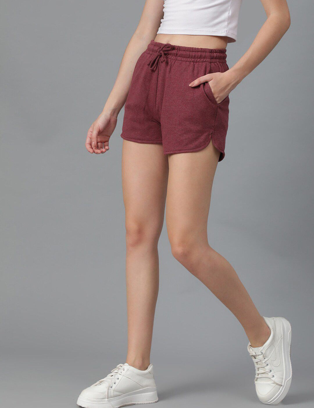 KOTTY Basics Women Maroon Slim Fit Running Shorts