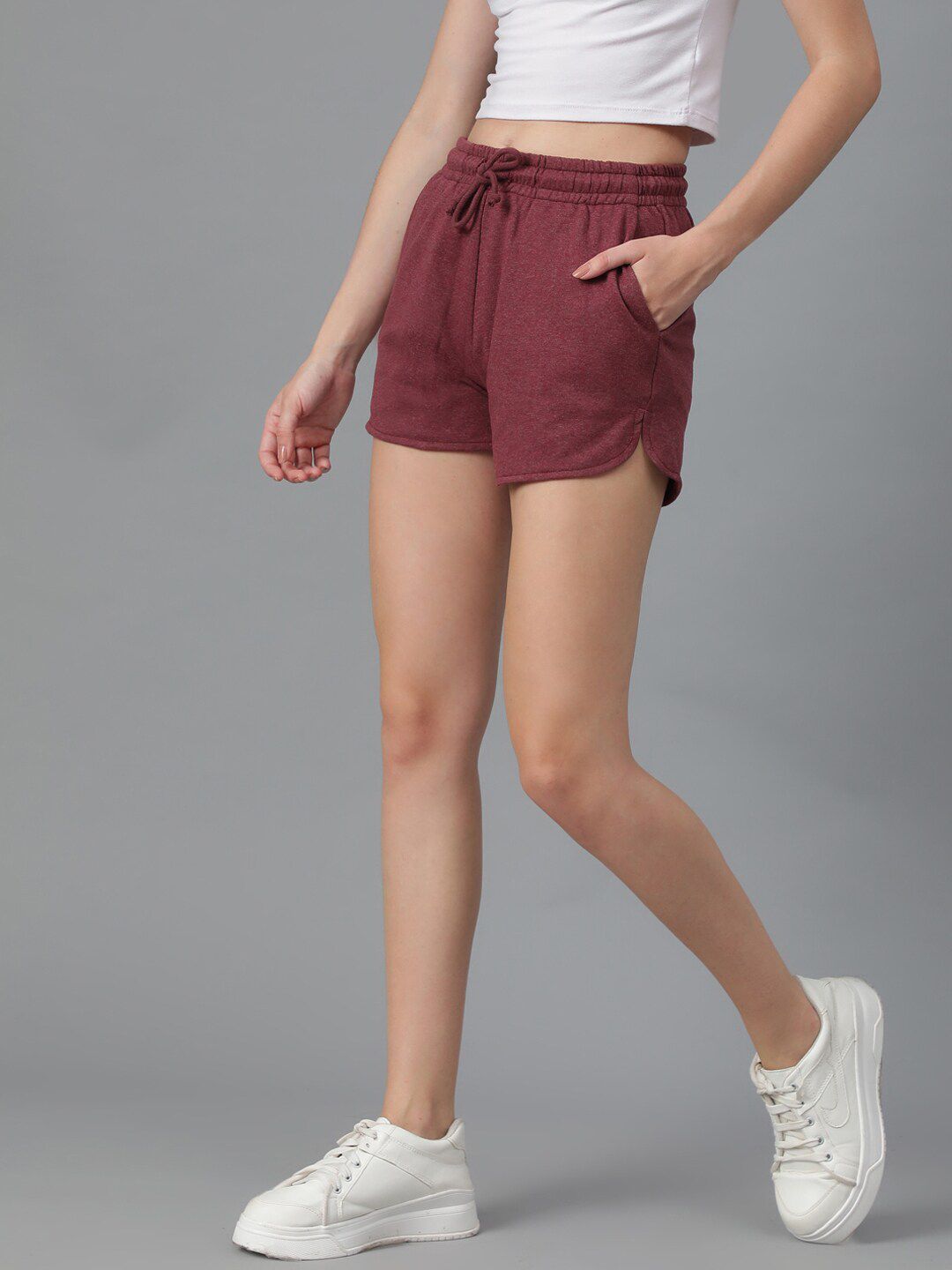 KOTTY Basics Women Maroon Slim Fit Running Shorts