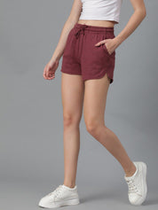 KOTTY Basics Women Maroon Slim Fit Running Shorts