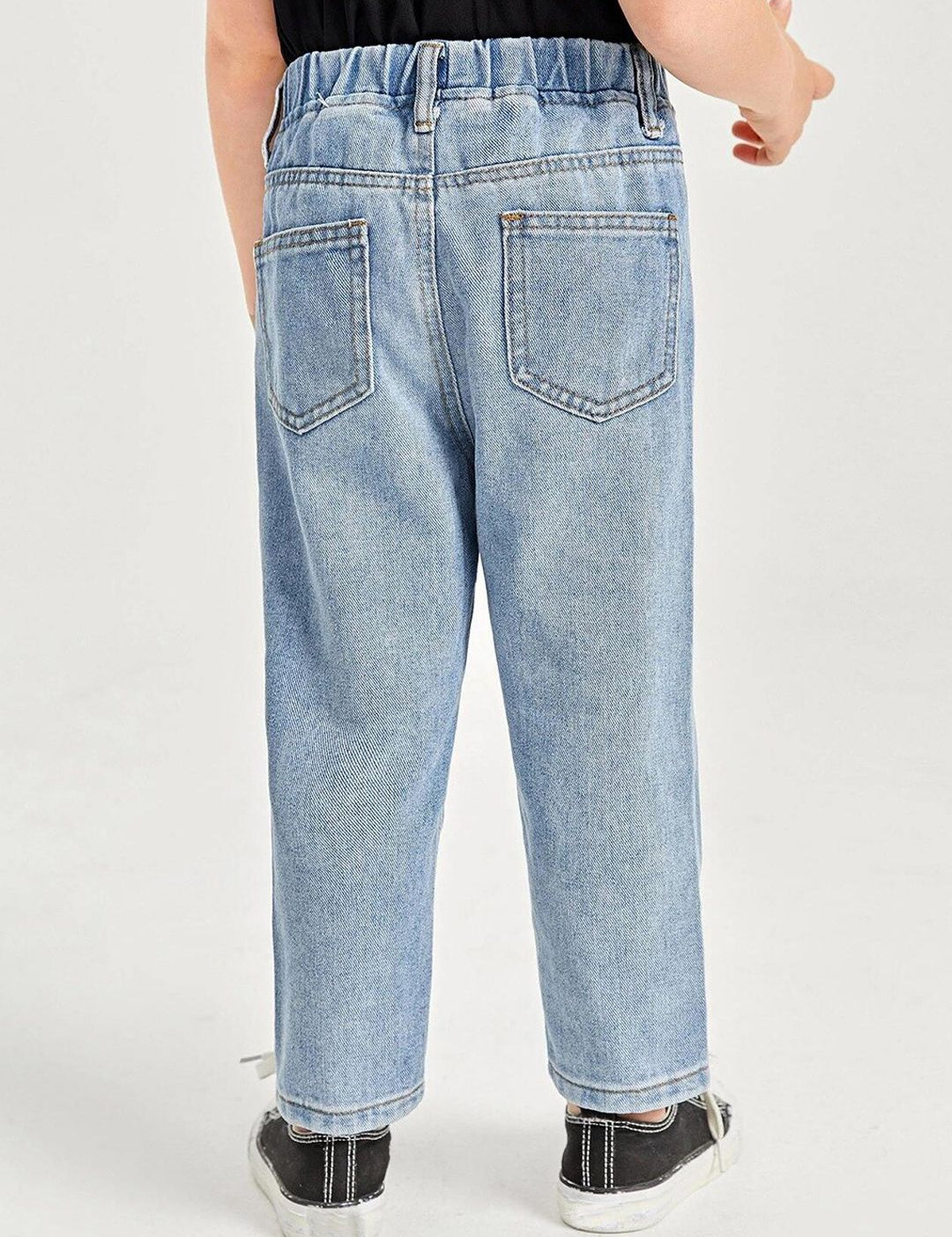 Kotty Boys Heavy Fade Clean Look Cropped Mid-Rise Cotton Stretchable Jeans