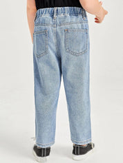 Kotty Boys Heavy Fade Clean Look Cropped Mid-Rise Cotton Stretchable Jeans