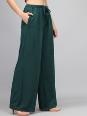 Kotty Women Green Loose Fit High-Rise Parallel Trousers