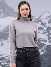 Kotty Women Turtle Neck Crop Pullover