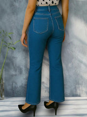 Kotty Women Regular Fit High-Rise Mildly Distressed Stretchable Jeans