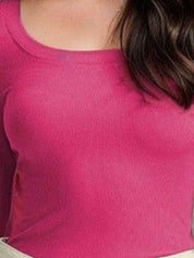 Kotty Women Solid Scoop Neck Long Sleeves Top