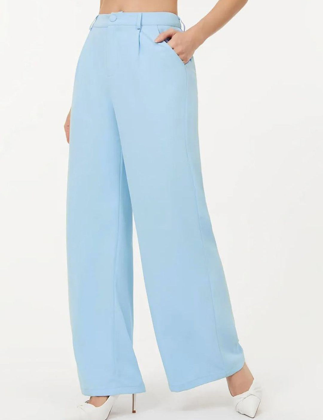 KOTTY BIZwear Basics Women Relaxed Straight Leg Straight Fit High-Rise Easy Wash Trousers