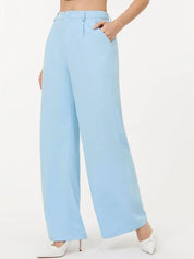 KOTTY BIZwear Basics Women Relaxed Straight Leg Straight Fit High-Rise Easy Wash Trousers