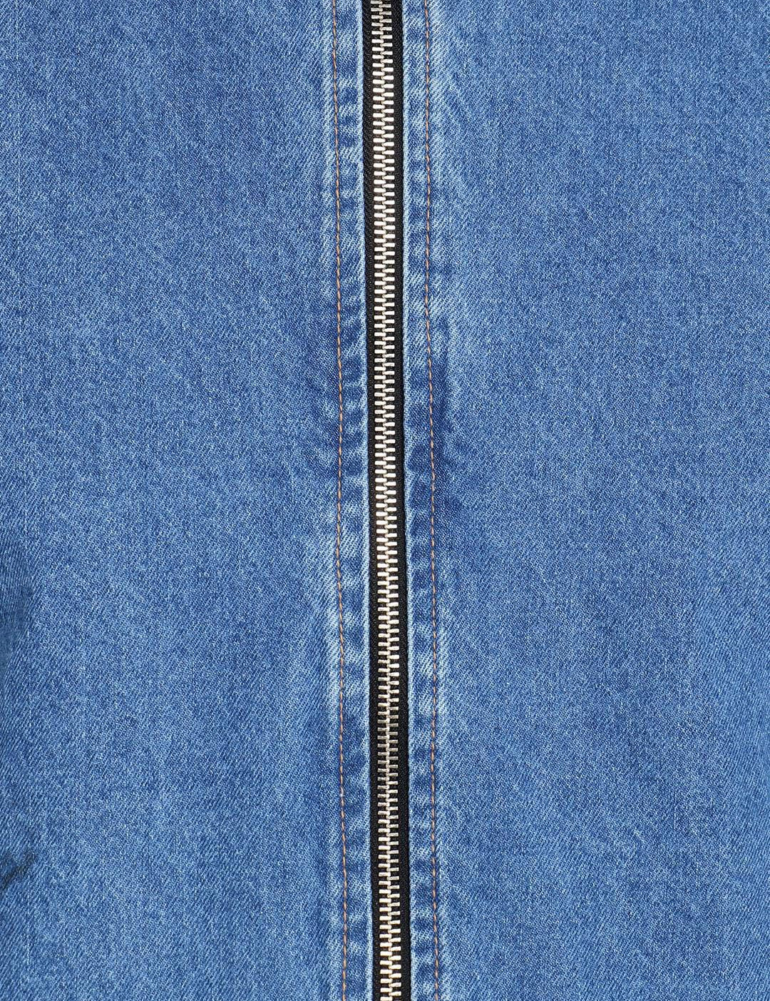 Kotty Men Blue Solid Denim Jacket