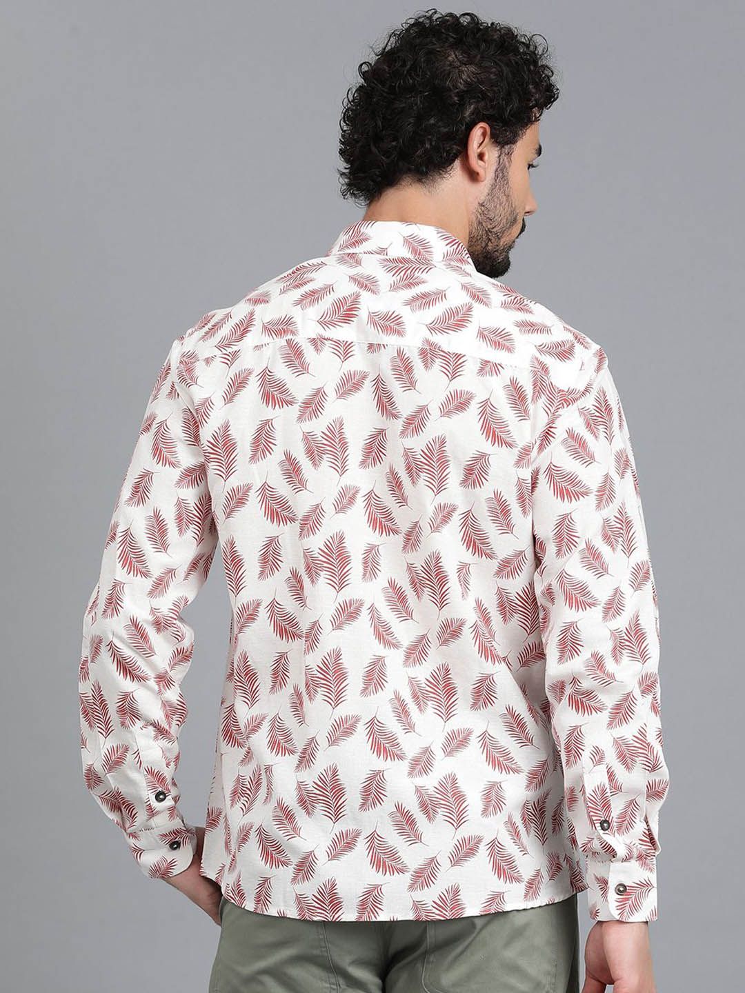 Kotty Men Spread Collar Floral Printed Casual Shirt