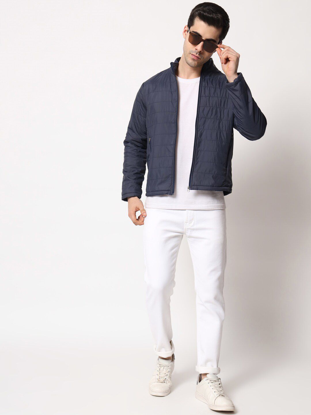 Kotty Men Navy Blue Outdoor Padded Jacket