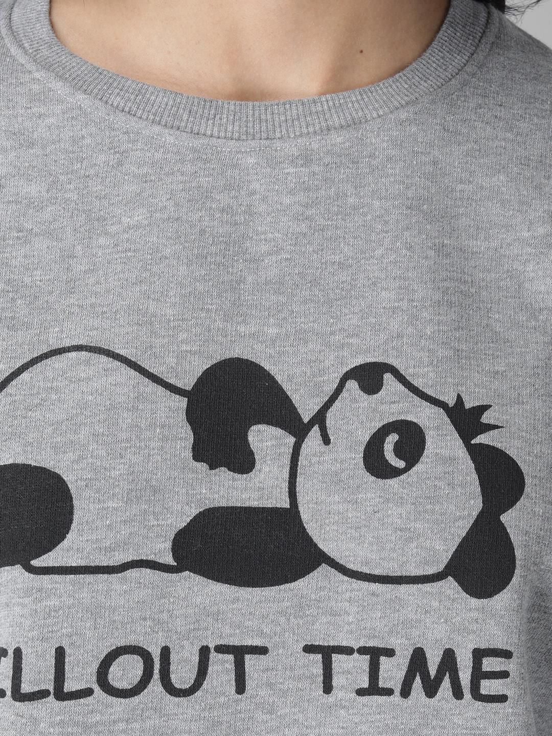 Kotty Women Grey Printed Sweatshirt