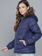 Kotty Women Navy Blue Lightweight Puffer Jacket