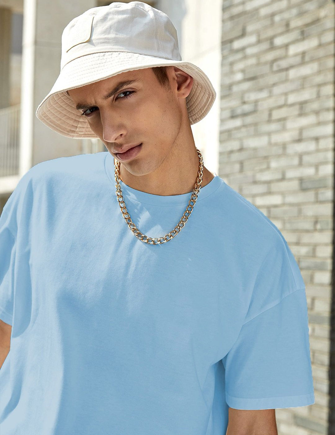 Kotty Drop-Shoulder Sleeves Oversized Cotton Casual T-Shirt