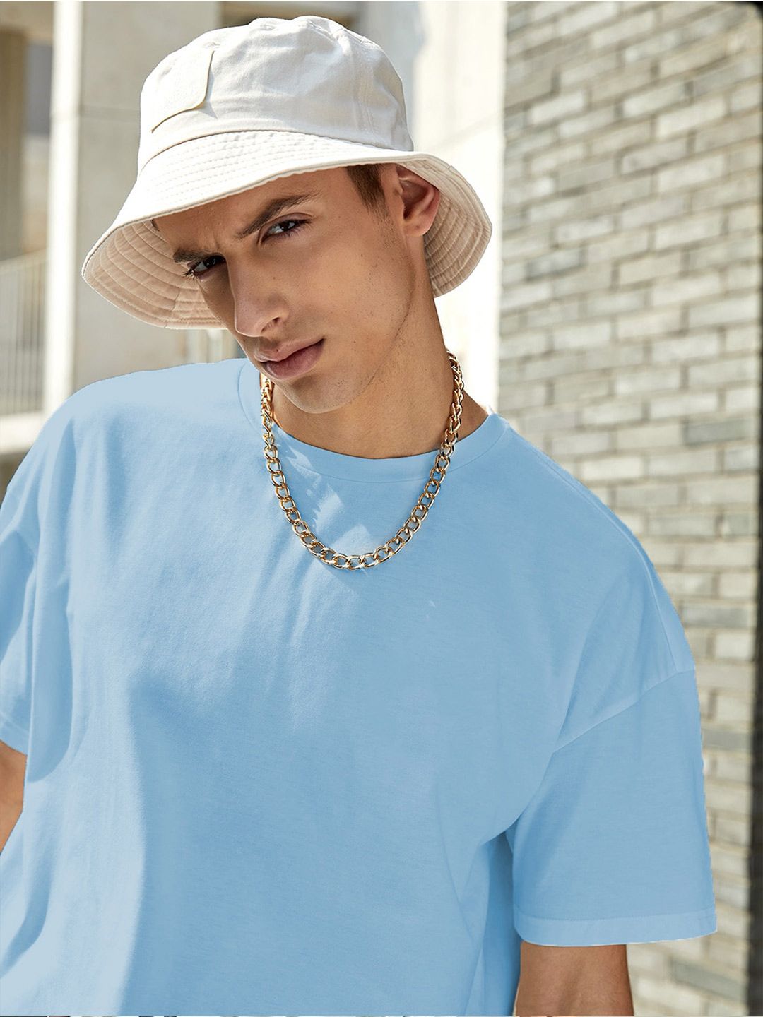 Kotty Drop-Shoulder Sleeves Oversized Cotton Casual T-Shirt