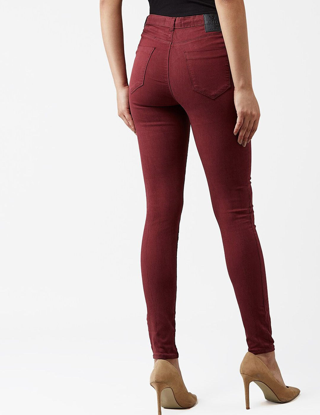 Kotty Women Maroon Skinny Fit Jeans