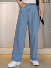 Kotty Women Light Blue Jean Straight Fit High Rise Stretchable Jeans