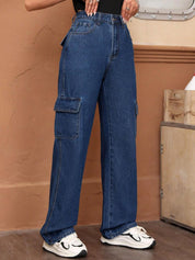 Kotty Women Blue Jean Straight Fit High-Rise Light Fade Stretchable Jeans