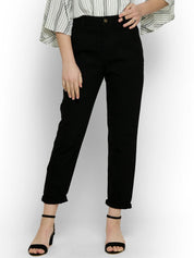 Kotty Women Black Relaxed Fit High-Rise Clean Look Stretchable Jeans