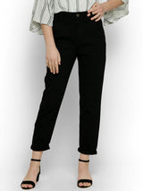 Kotty Women Black Relaxed Fit High-Rise Clean Look Stretchable Jeans