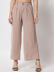 Kotty Women Relaxed Flared High-Rise Easy Wash Pleated Trousers