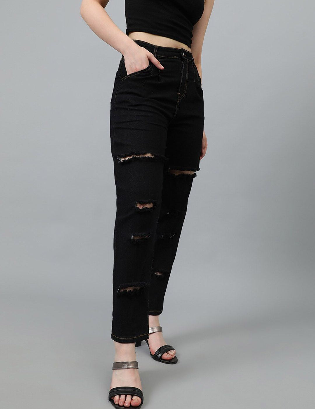 Kotty Women Jean Slim Fit Mildly Distressed Stretchable Jeans