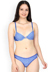 Kotty Women Blue Printed Lingerie Set KTTIW101