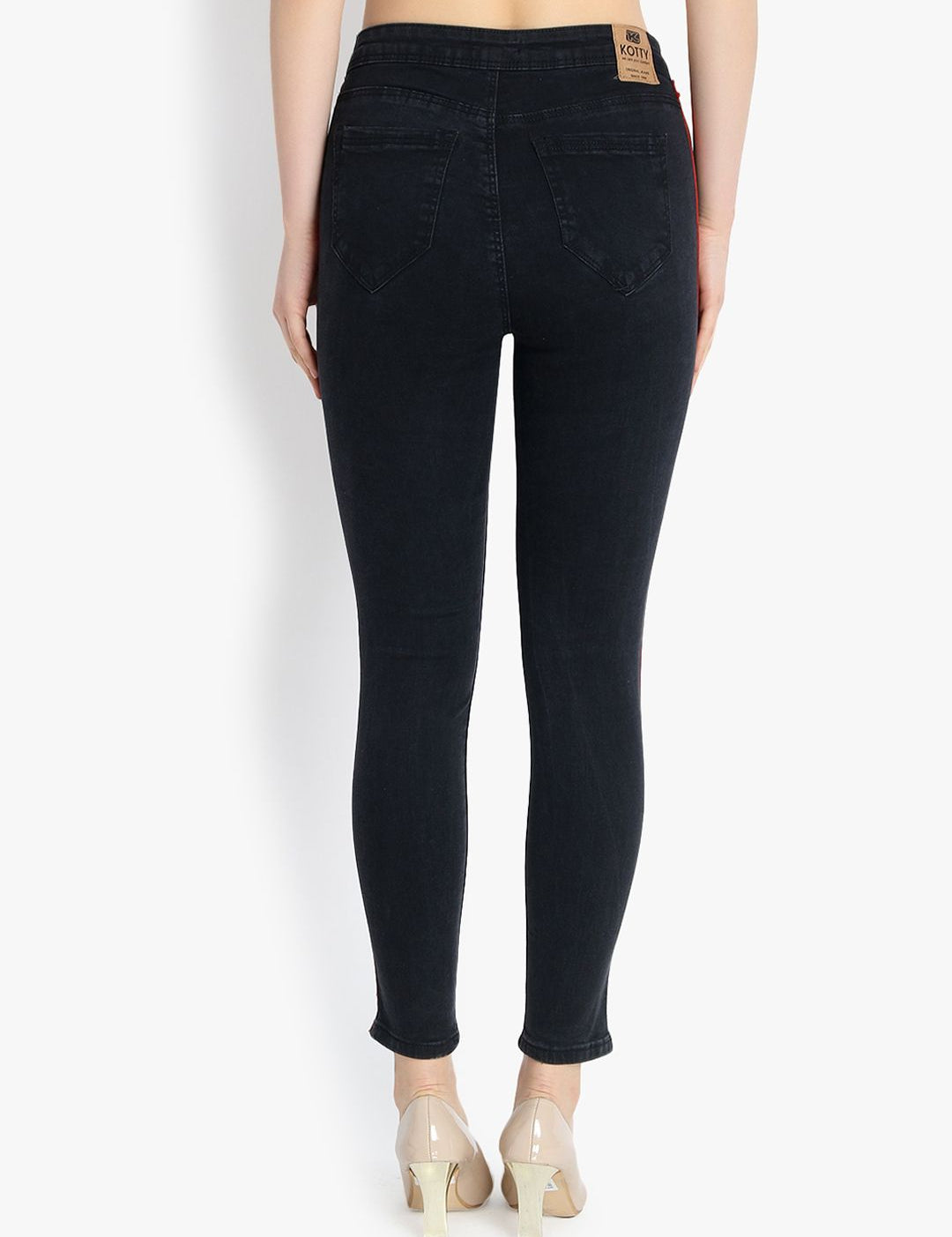 Kotty Women Black Skinny Fit High-Rise Clean Look Jeans