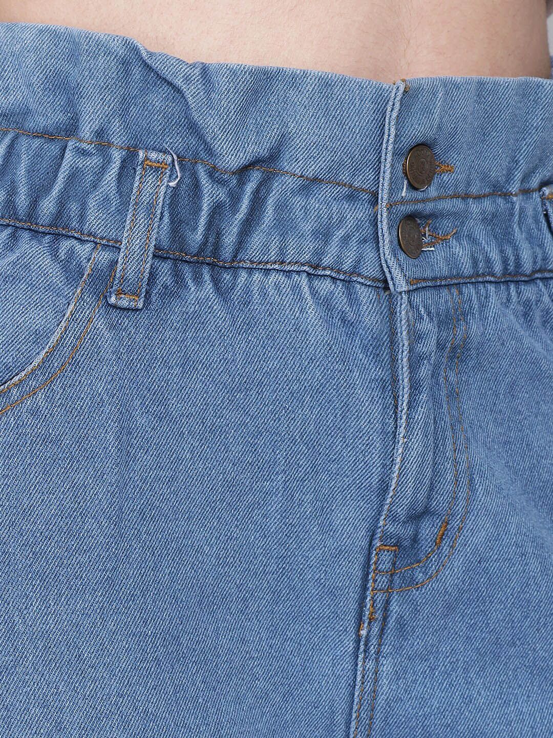 Kotty Women Blue Boyfriend Fit High-Rise Mildly Distressed Jeans