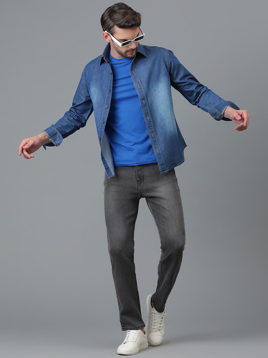 Kotty Men Faded Spread Collar Casual Shirt