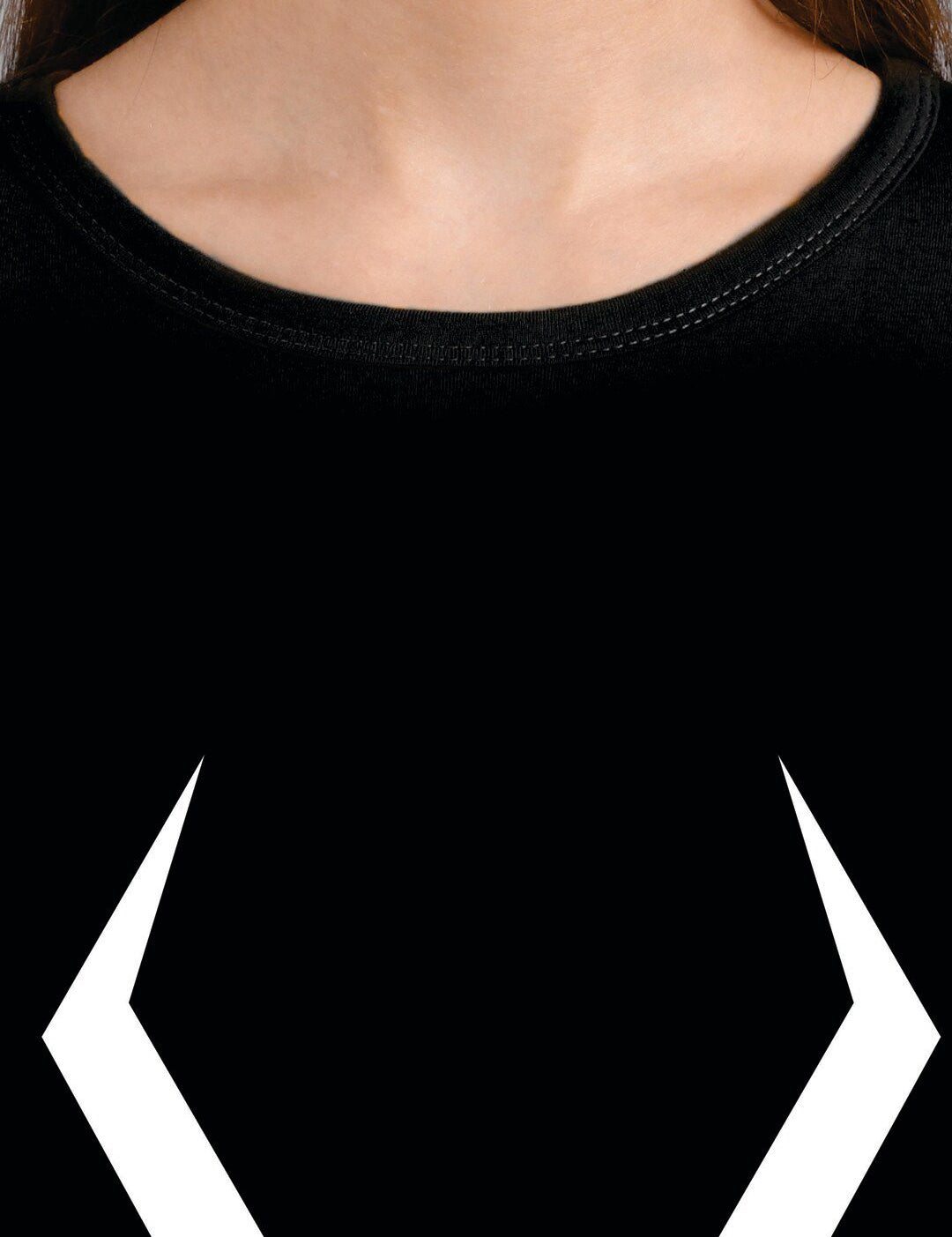 Kotty Women Black Printed Round Neck T-shirt