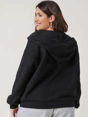 Kotty Plus Size Hooded Fleece Front-Open Sweatshirt