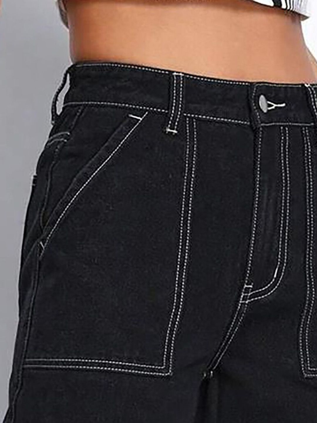 Kotty Women Jean Black Straight Fit High-Rise Stretchable Jeans