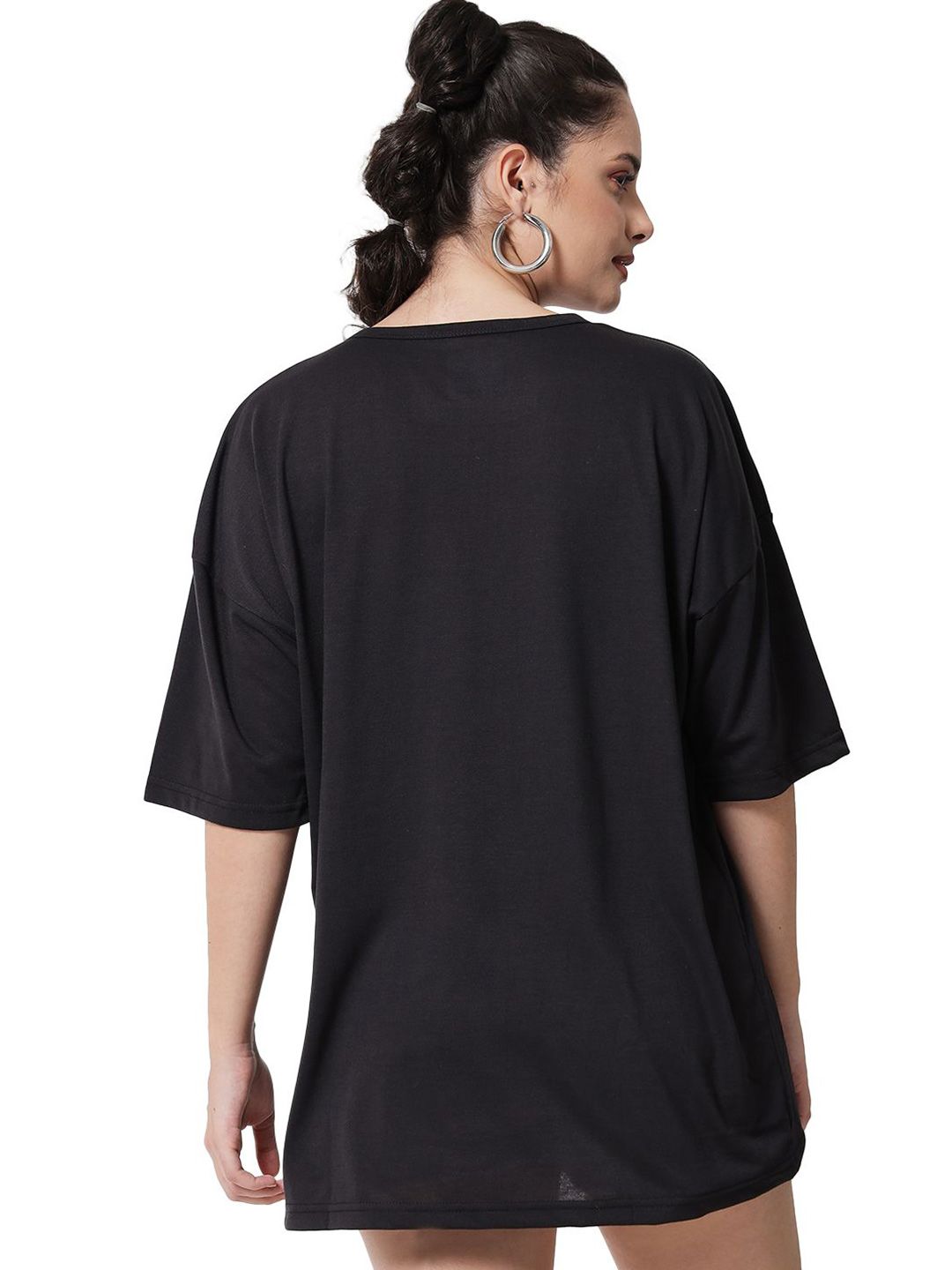 Kotty Women Graphic Printed Round Neck  Oversized T-shirt