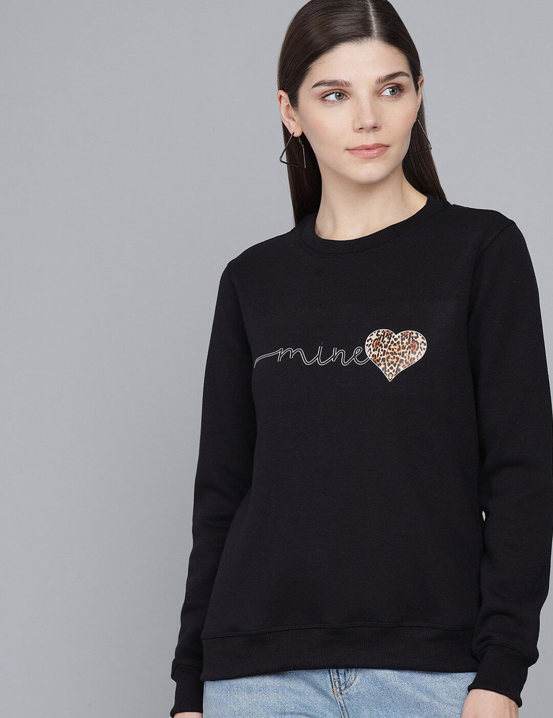 Kotty Woman Black Printed Sweatshirt