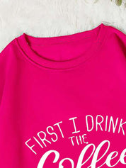 Kotty Typography Printed Fleece Pullover Sweatshirt