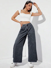 Kotty Women Black Jean Flared High-Rise Clean Look Stretchable Jeans