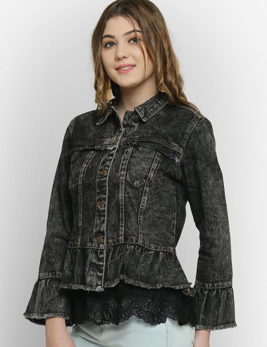 Kotty Women Black Denim Jacket