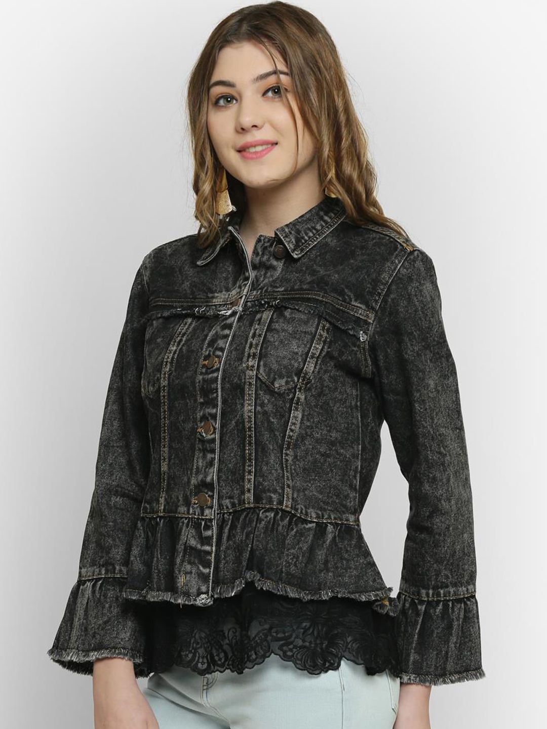 Kotty Women Black Denim Jacket