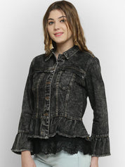 Kotty Women Black Denim Jacket