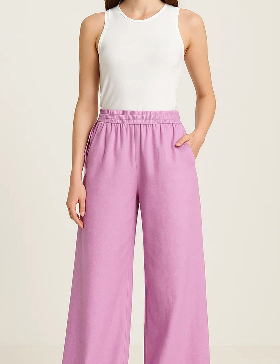 Kotty Women Loose Fit High-Rise Cotton Trousers