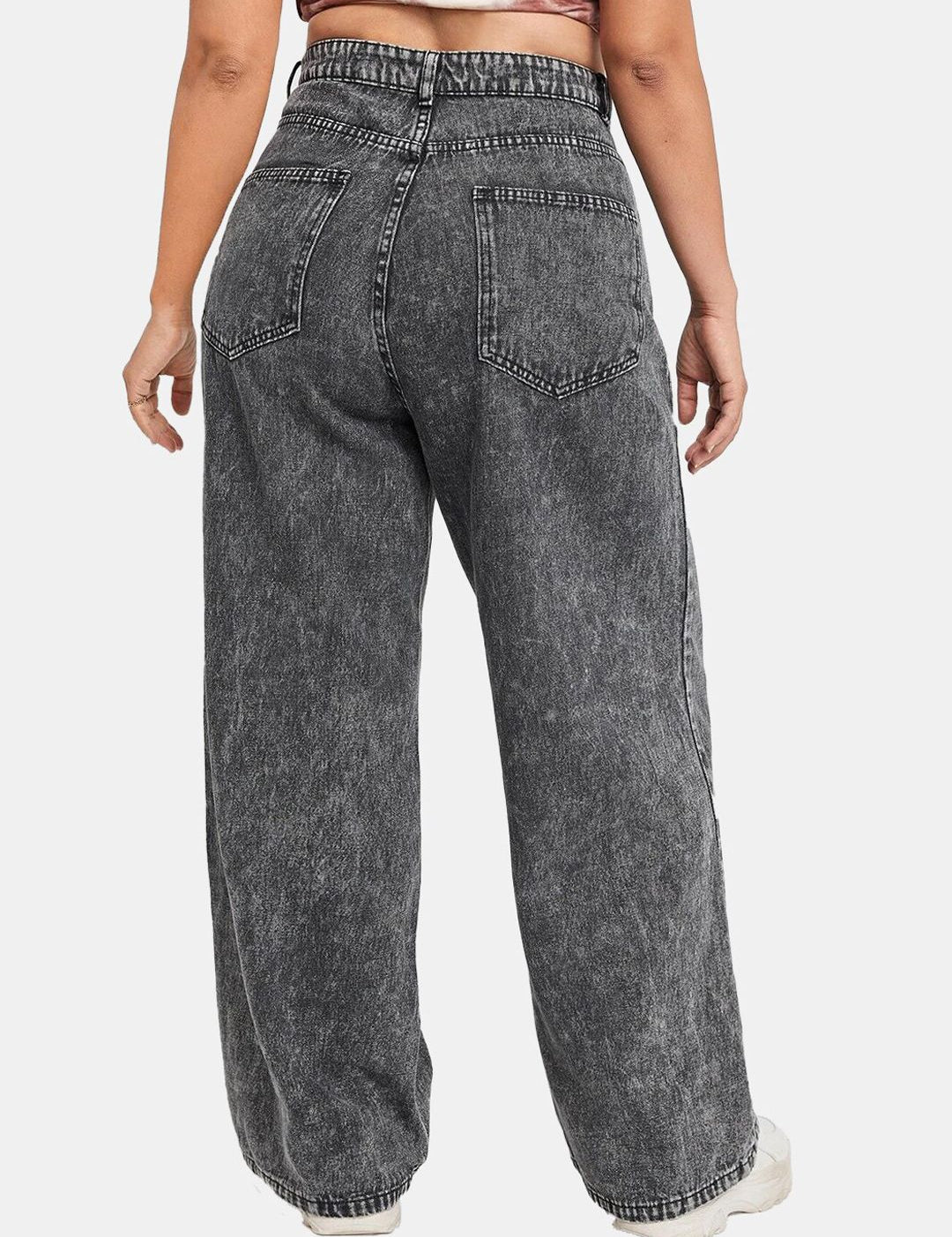 Kotty Women Jean Straight Fit High Rise Heavy Fade Stretchable Cotton Jeans