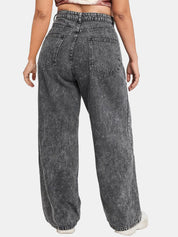 Kotty Women Jean Straight Fit High Rise Heavy Fade Stretchable Cotton Jeans